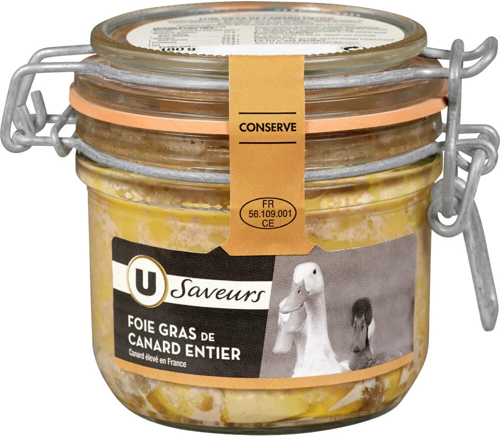 Foie gras de canard entier, bocal de 180g