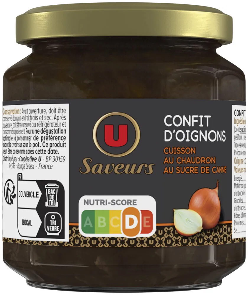 Confit d'oignons bocal en verre de 115g
