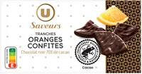 Tranches d'oranges confites enrobées de chocolat noir , ballotin de 200g