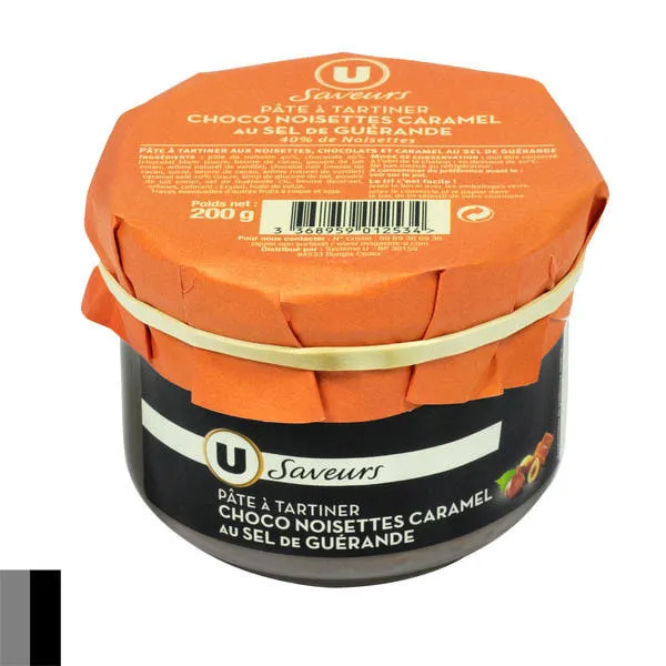 Pate tartiner chocolat/noisette/caramel au sel Guérande