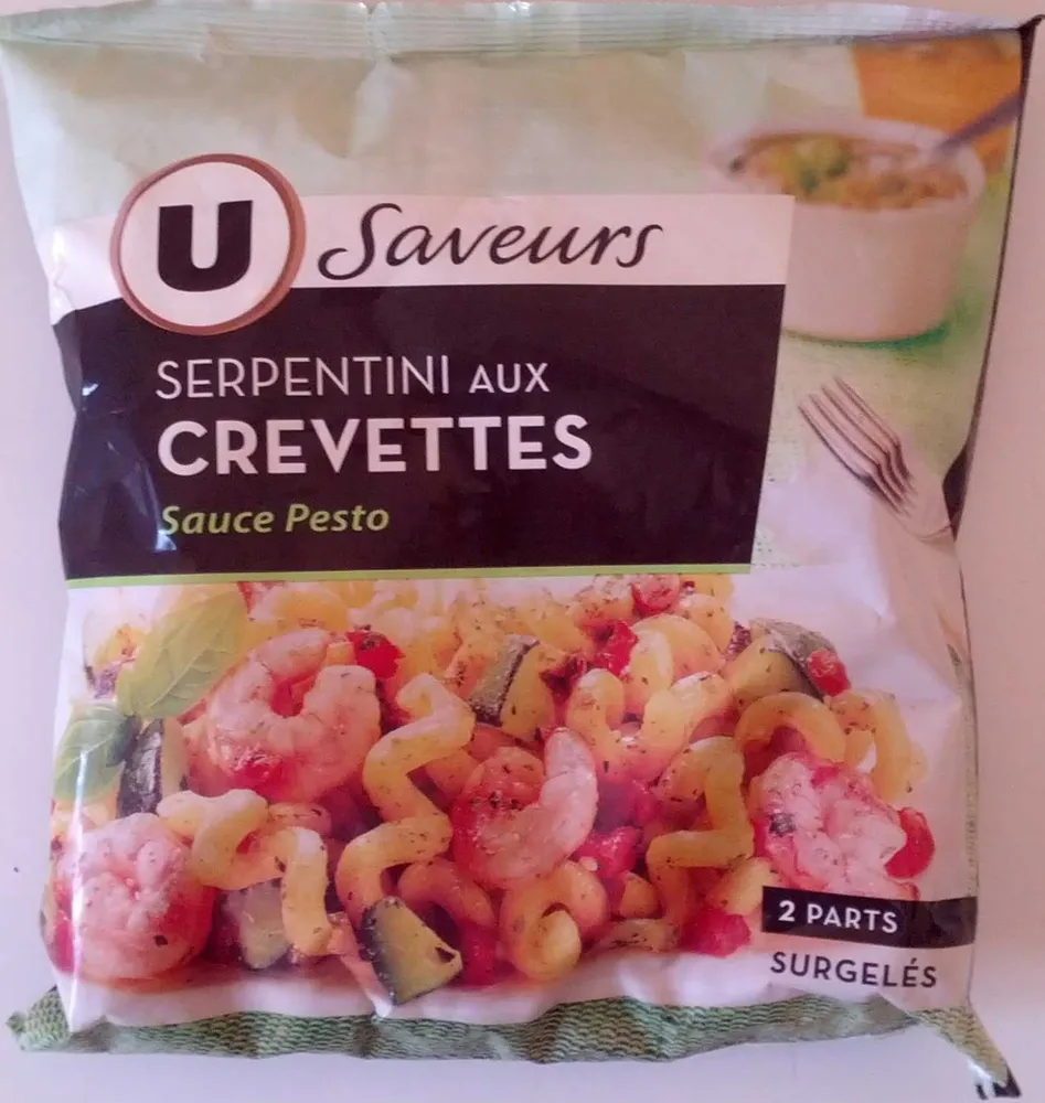 Serpentini aux crevettes (Sauce Pesto), Surgelés