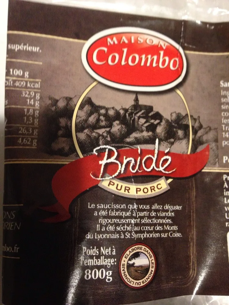 Saucisson Sec Bride 800g Pur Porc Maison Colombo