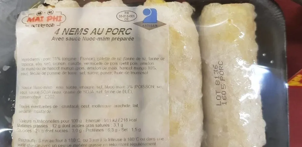 4 nems au porc