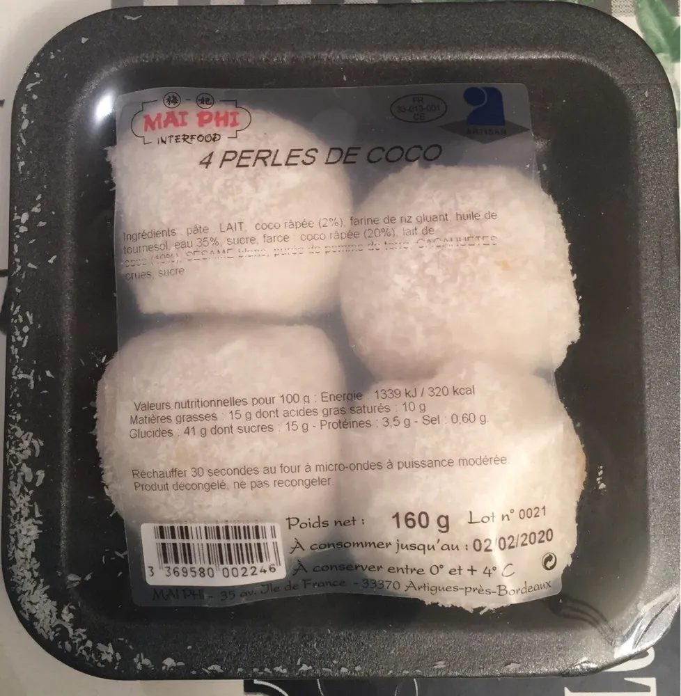 4 perles de coco