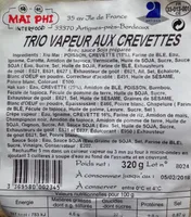 Trio vapeur aux crevettes