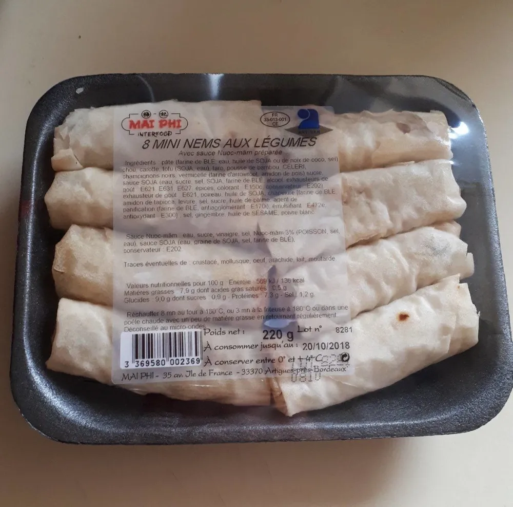 8 Mini nems aux légumes