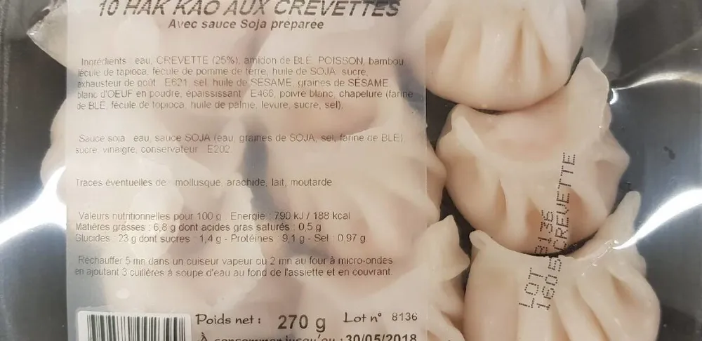 10 Hak kao aux crevettes