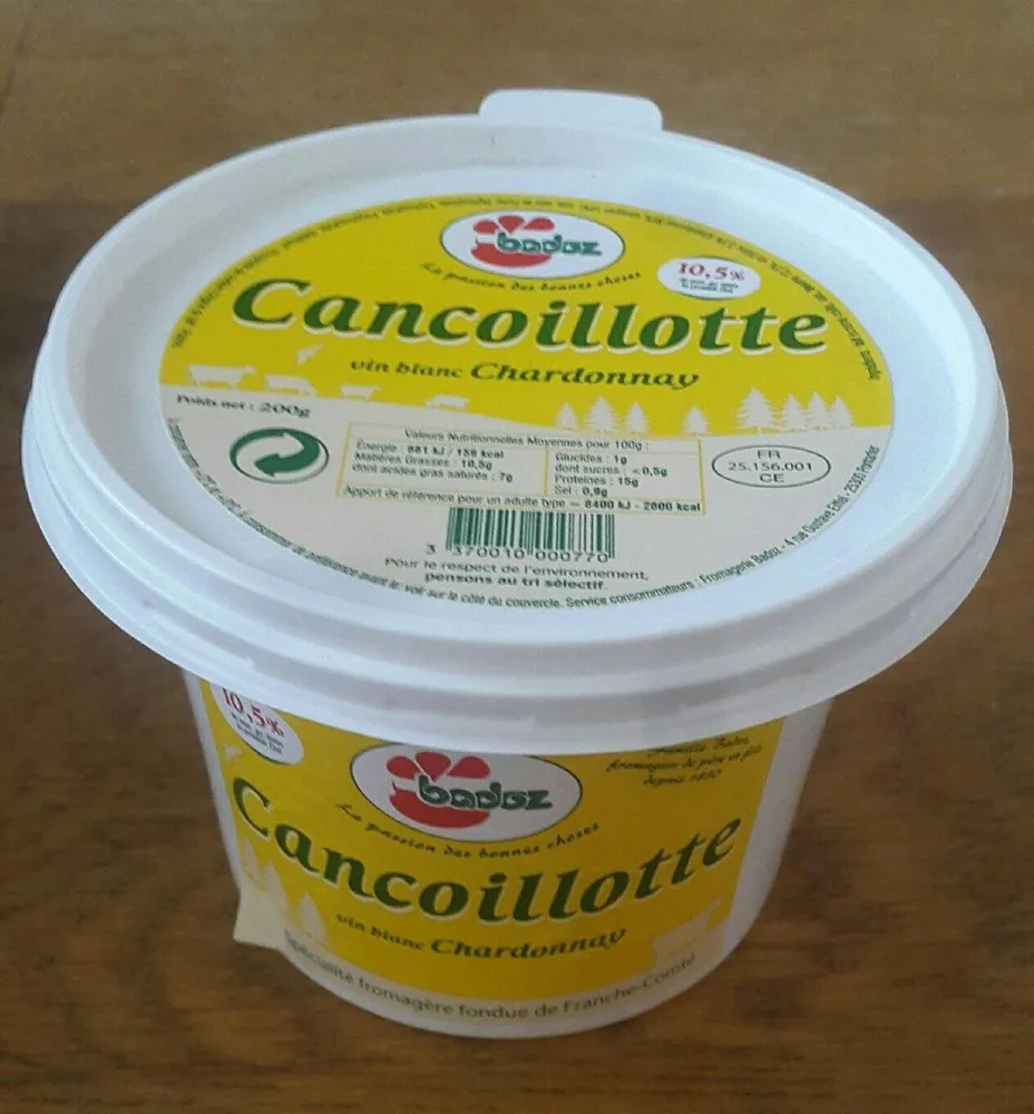 Cancoillotte vin blanc Chardonnay