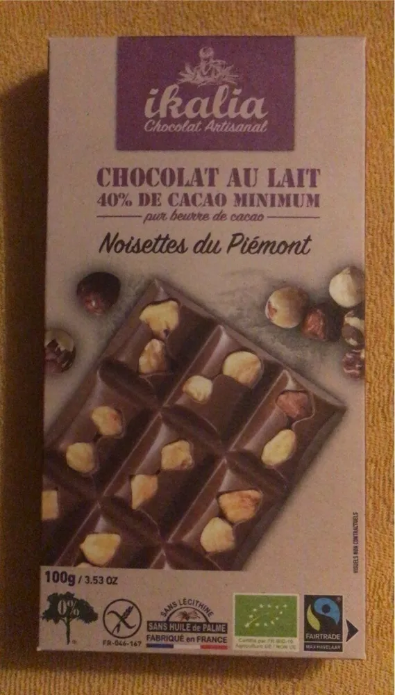Chocolat au lait Noisettes du Piemont