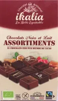 Assortiments chocolats noirs et lait