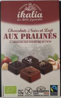 Chocolats noirs et lait aux pralinés