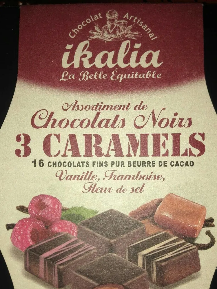 Assortiment de chocolats noirs 3 caramels