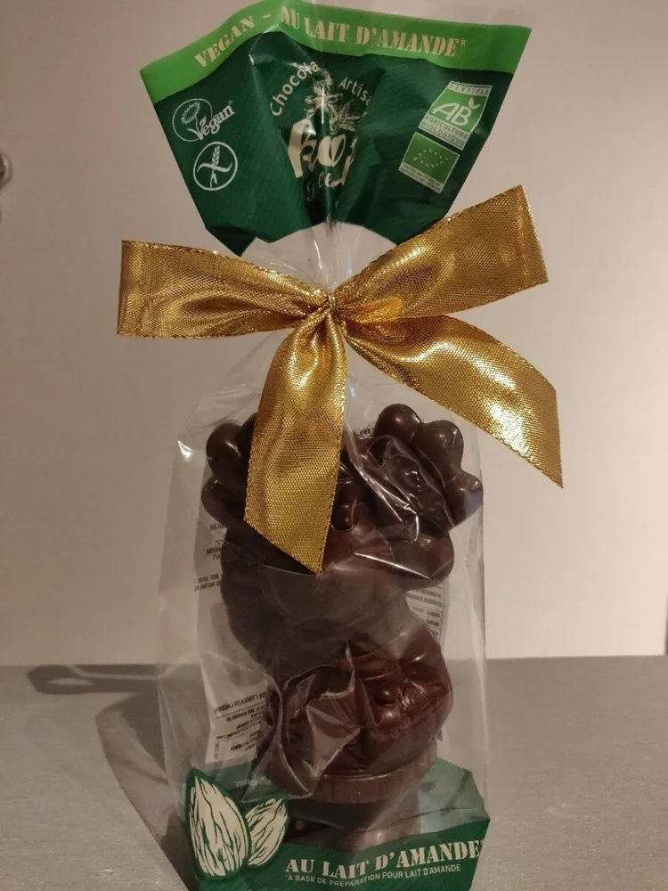 Chocolat noir vegan artisanal au lait d'amande