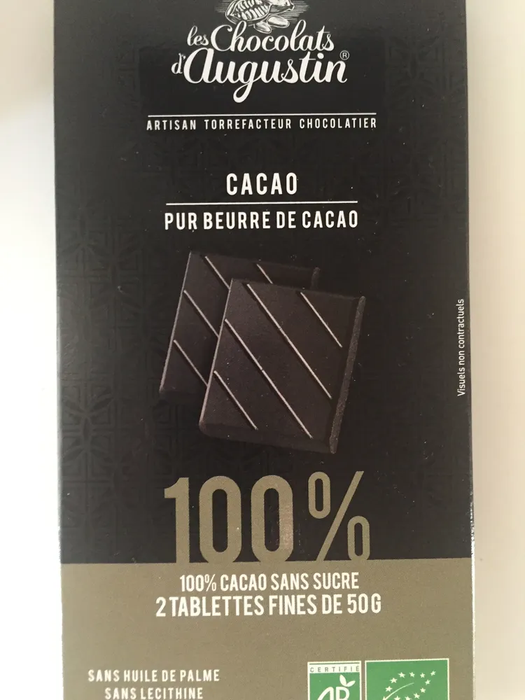 Tablette De Chocolat Noir 100% Cacao