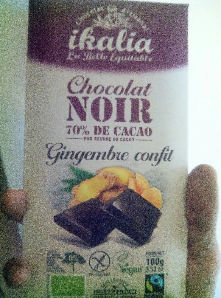 Chocolat noir 70% de cacao, gingembre confit