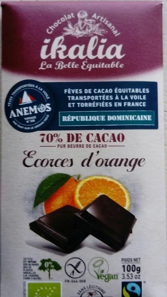 Chocolat écorces d'orange