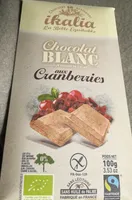 Chocolat blanc aux cranberries