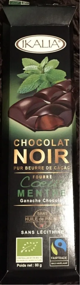 Chocolat noir fourré coeur menthe