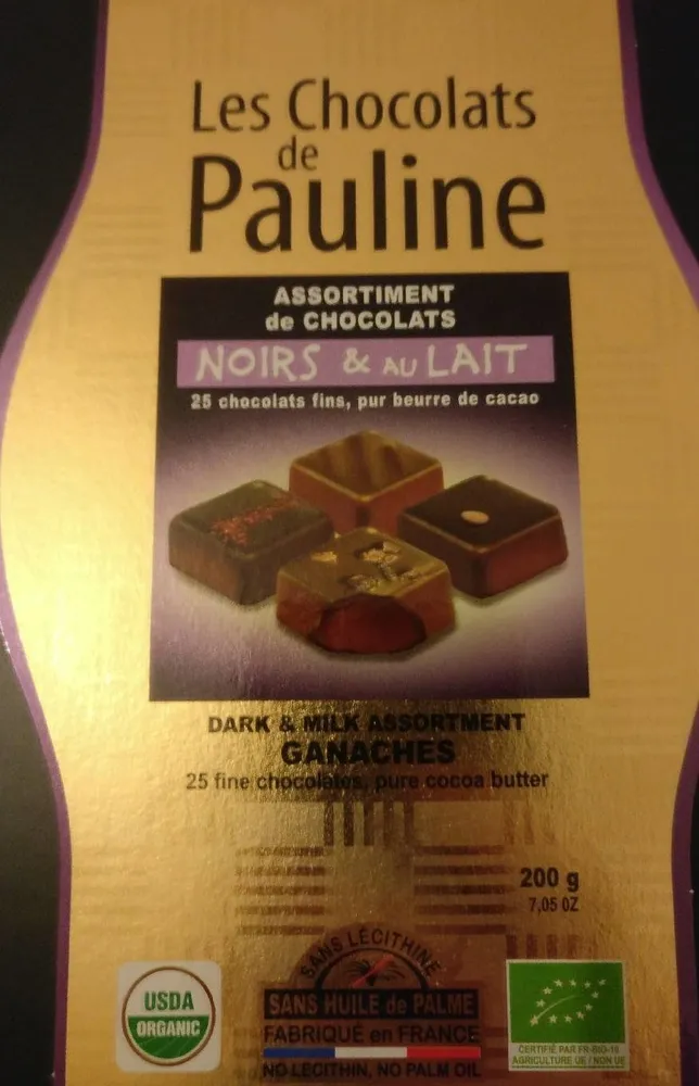 Assortiment chocolat noir et au lait