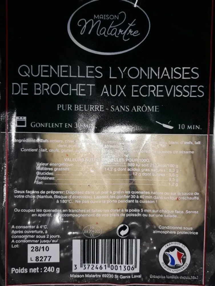 Quenelles lyonnaise de brochet et ecrevisses