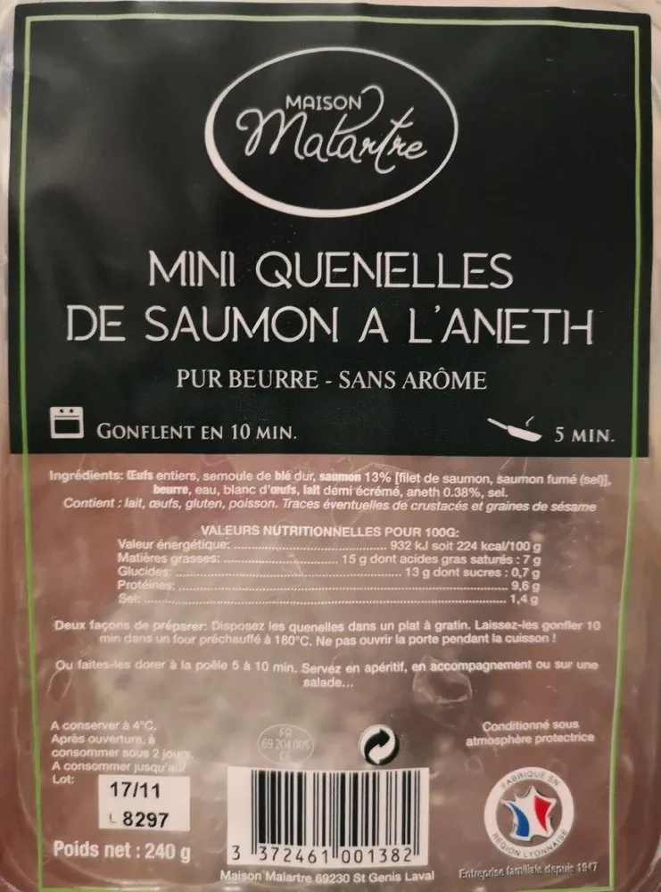 Mini quenelles de saumon à l'aneth