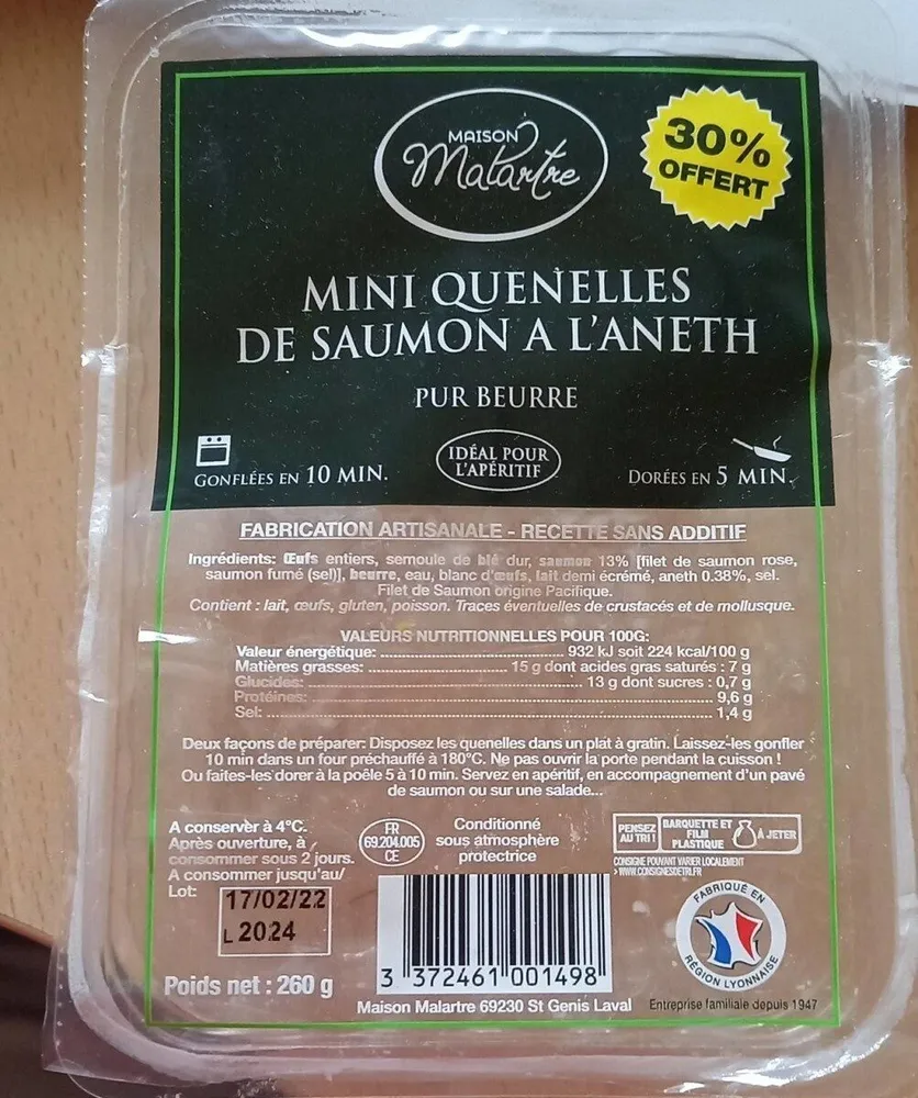 Mini quenelles de saumon à l aneth