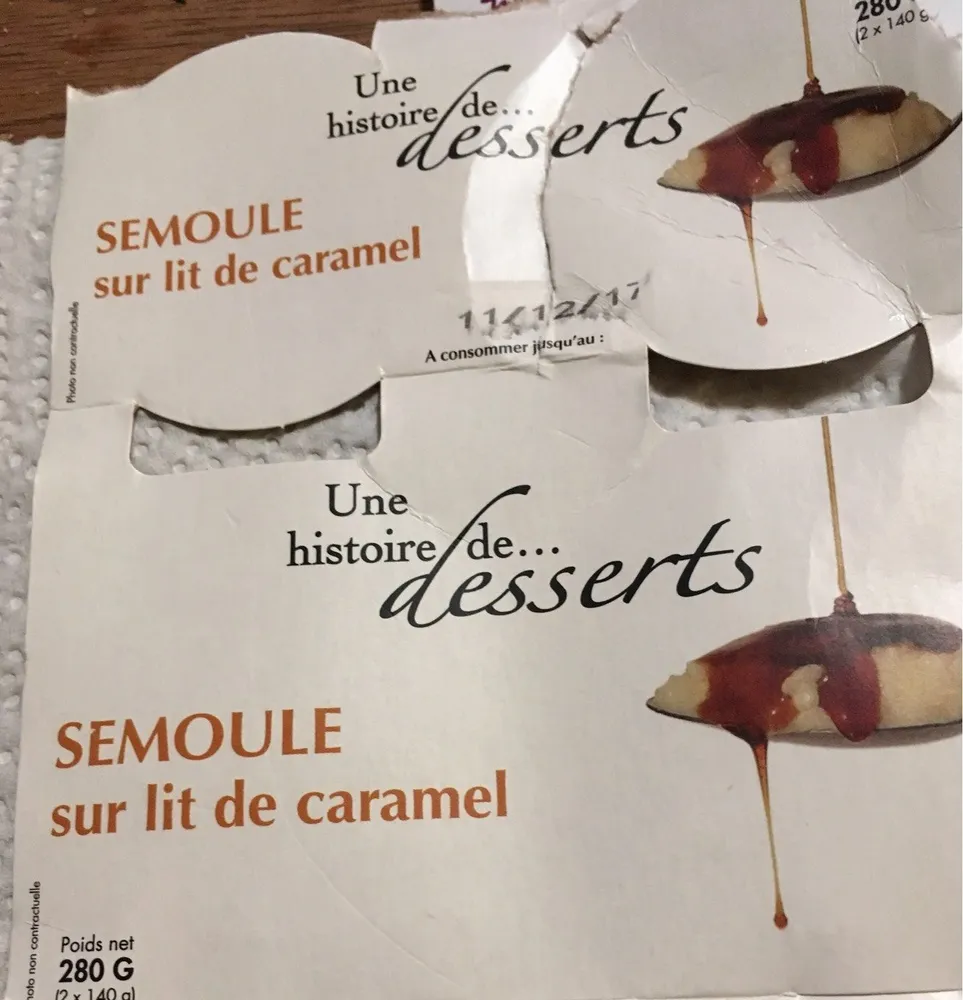 Semoule a l ancienne sur lit de caramel