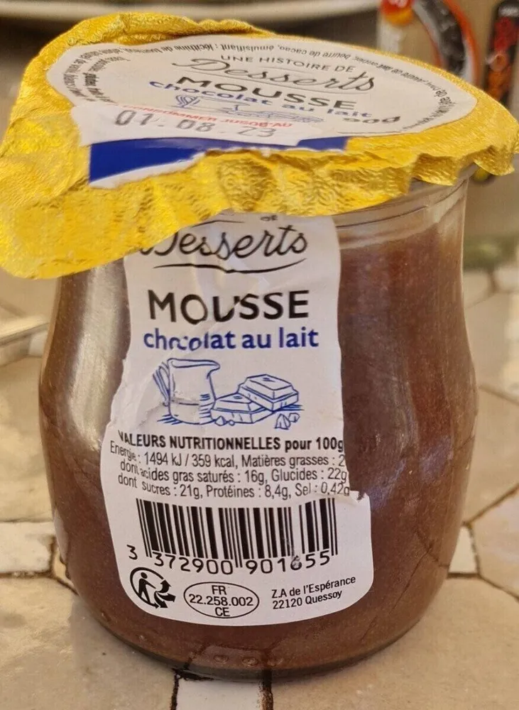 Mousse au chocolat au lait