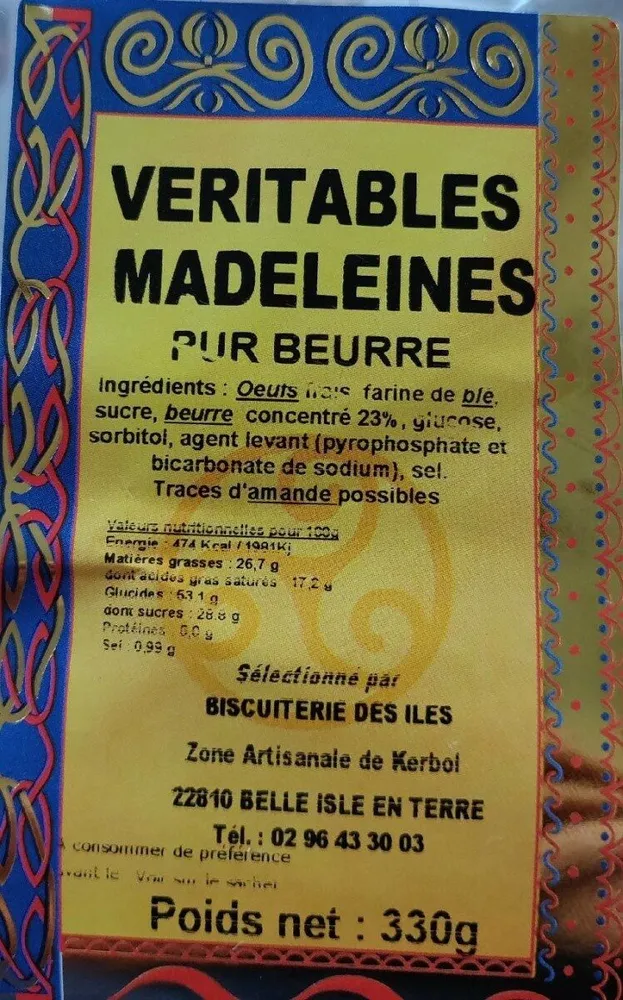 Véritables madeleines pur beurre