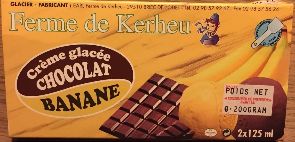 Crème glacée chocolat banane