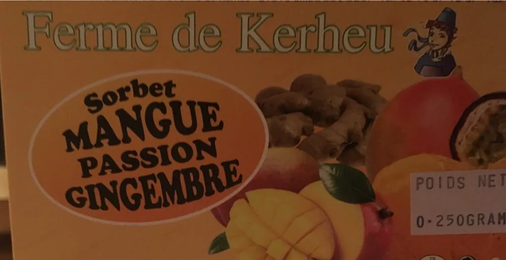 Sorbet mangue passion gingembre
