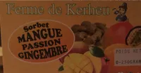 Sorbet mangue passion gingembre