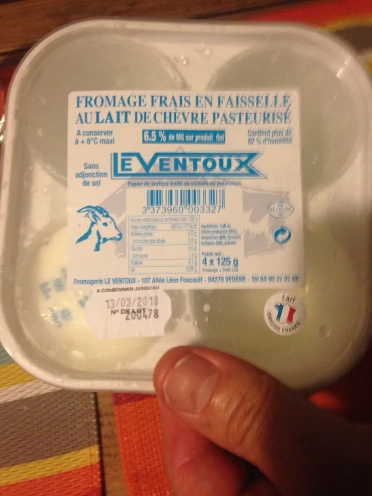 Fromage Frais Faisselle au lait de chevre pasteurisé