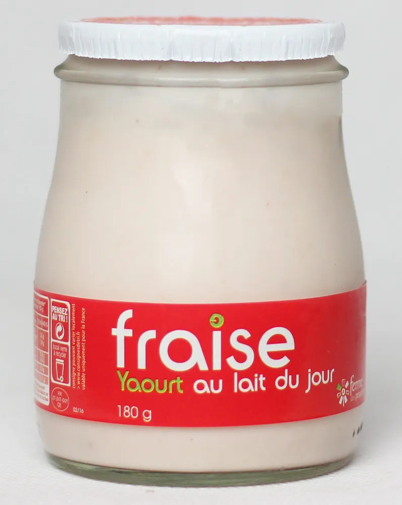 Yaourt fraise au lait du jour