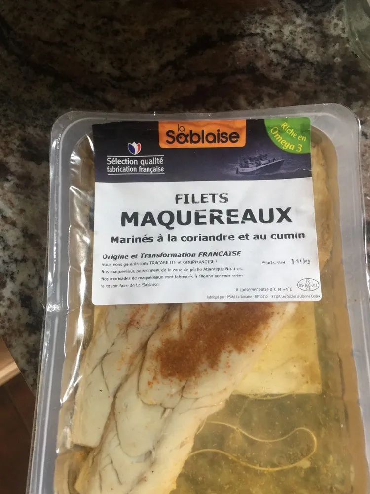 Filets de maquereaux marines a la coriandre etau cumin