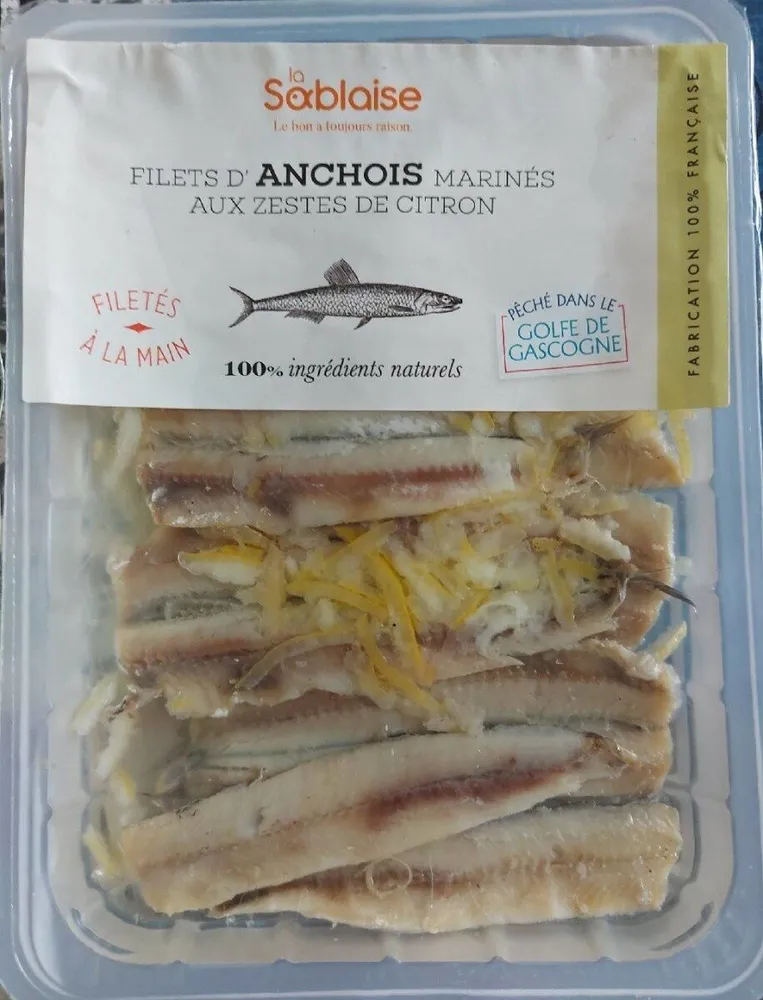 Filets d'anchois marines aux zestes de citron
