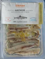 Filets d'anchois marines aux zestes de citron