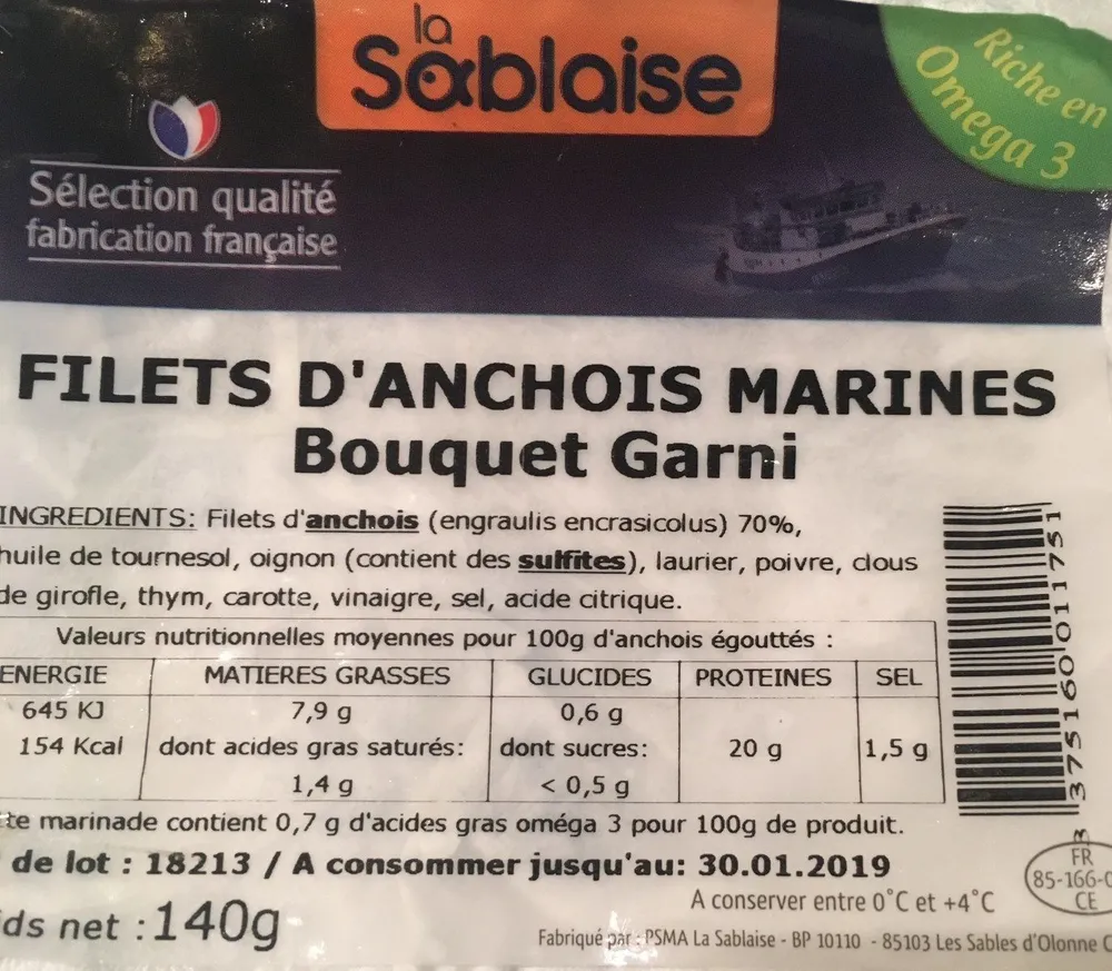 Filets d'anchois marinés