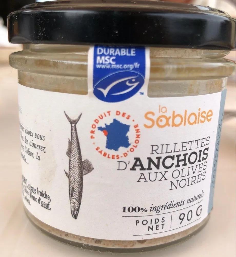 Rillettes d'anchois aux olives noires