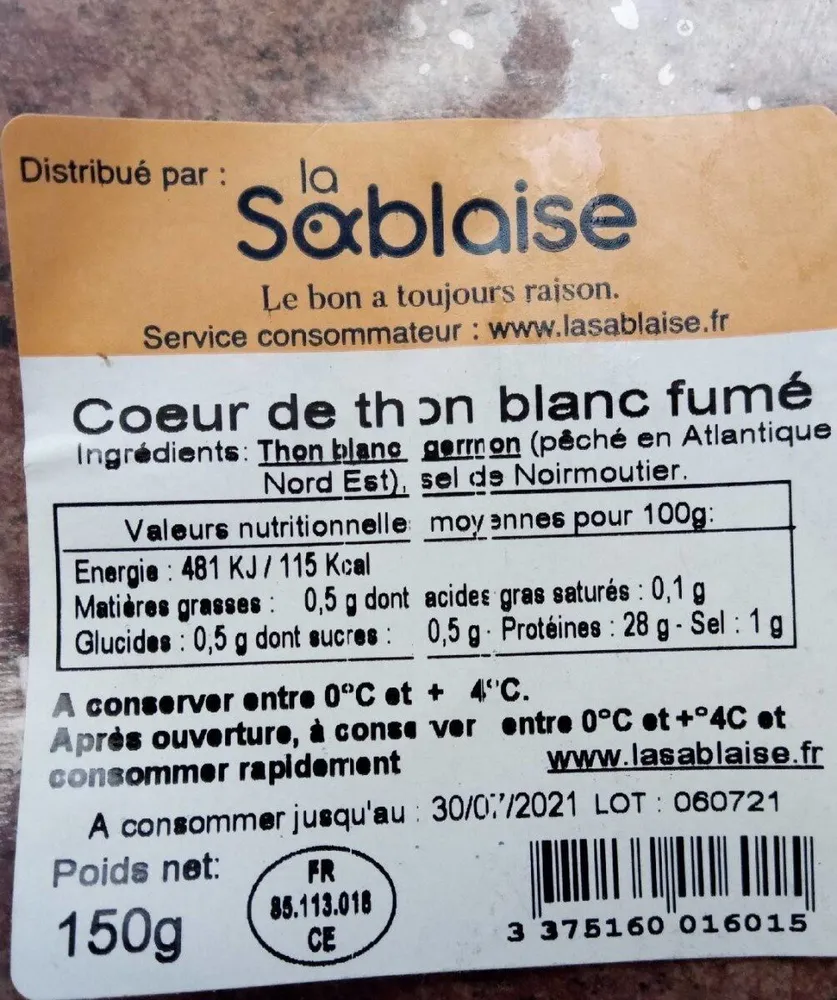 Cœur de thon blanc fumé