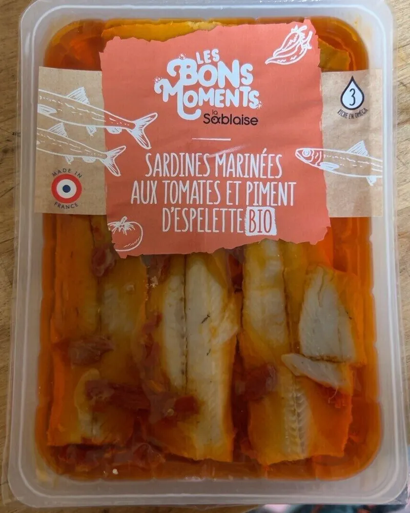 Sardines marinées aux tomates et piment d’espelette bio