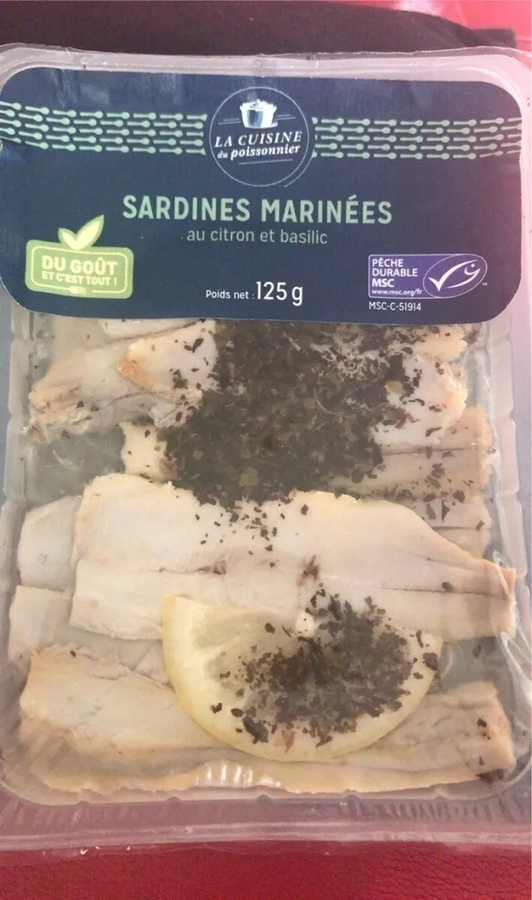 Sardines marinées au citron et basilic