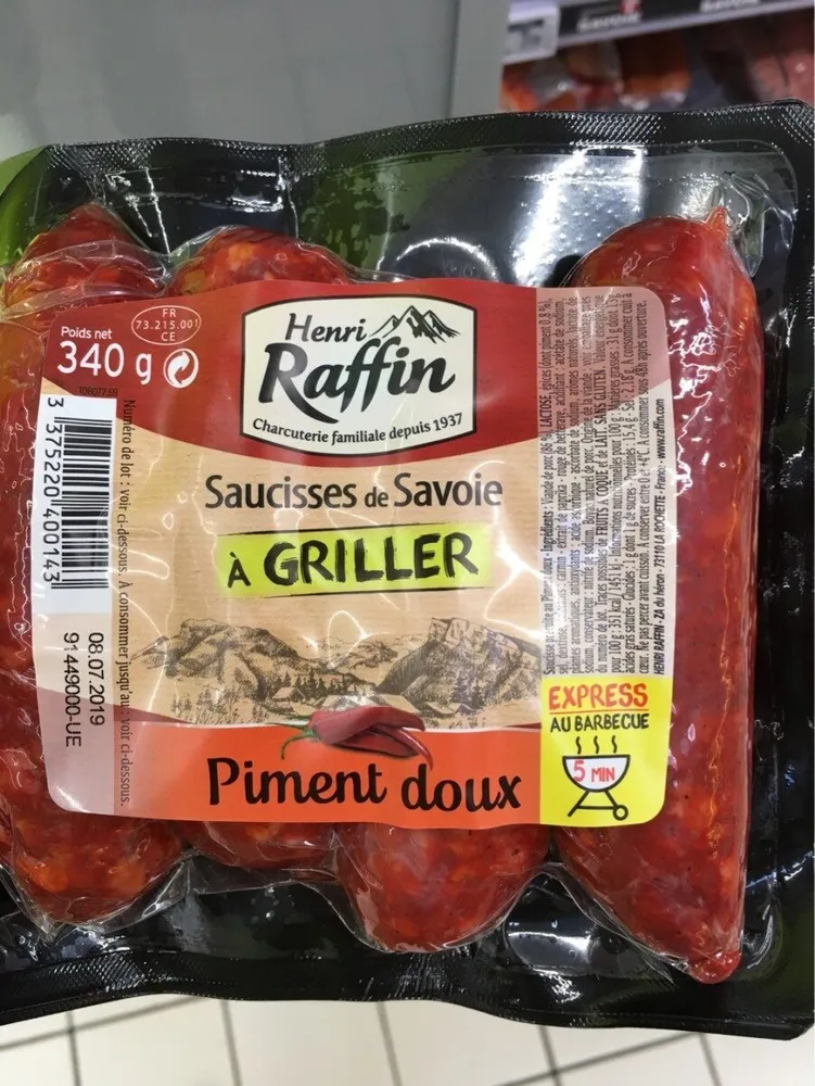 Saucisses de Savoie à griller piment doux
