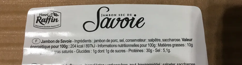 Jambon de Savoie Fumé au Bois de Hêtre