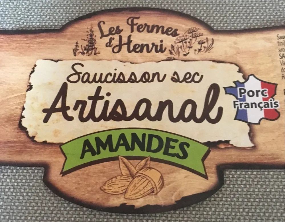 Saucisson sec artisanal amandes