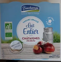 Yaourt brassé - Lait entier - Châtaignes d'Ardèche