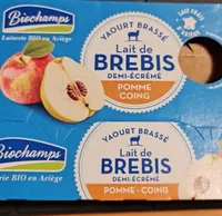 Yaourt brassé lait de brebis demi écrémé pomme-coing