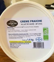 Crème fraiche, au lait de vache, 40% MG