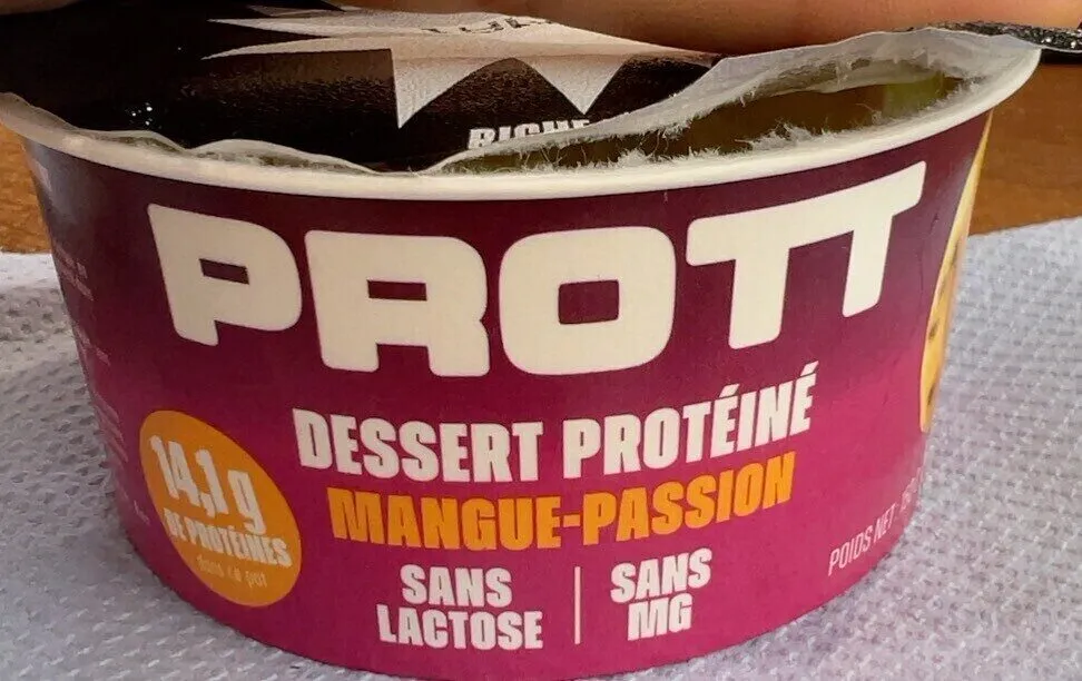 Dessert protéiné mangue-passion sans lactose