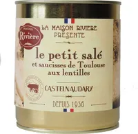 Le petit salé et saucisses de Toulouse aux lentilles